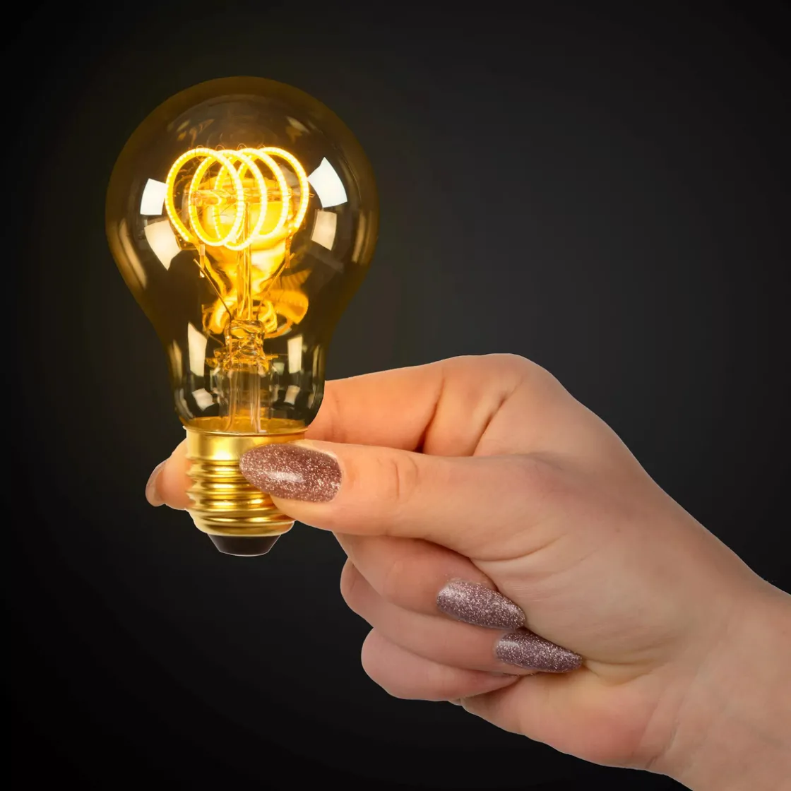 Lucide Led-Pærer E27 Sokkel<Normal E27 Filament Vintage LED 5W 2200K dimbar 60 mm -