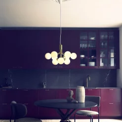 Nuura Baderomsbelysning Tak|Kjøkkenbelysning Tak<Apiales 9 messing/opal