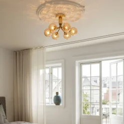 Nuura Baderomsbelysning Tak|Kjøkkenbelysning Tak<Apiales 6 taklampe børstet / optic gold glass