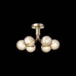 Nuura Baderomsbelysning Tak|Kjøkkenbelysning Tak<Apiales 6 taklampe børstet / optic gold glass