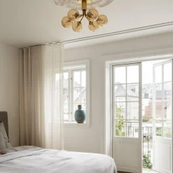 Nuura Baderomsbelysning Tak|Kjøkkenbelysning Tak<Apiales 6 taklampe børstet / optic gold glass