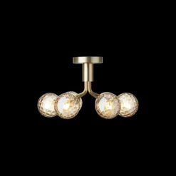 Nuura Baderomsbelysning Tak|Kjøkkenbelysning Tak<Apiales 6 taklampe børstet / optic gold glass