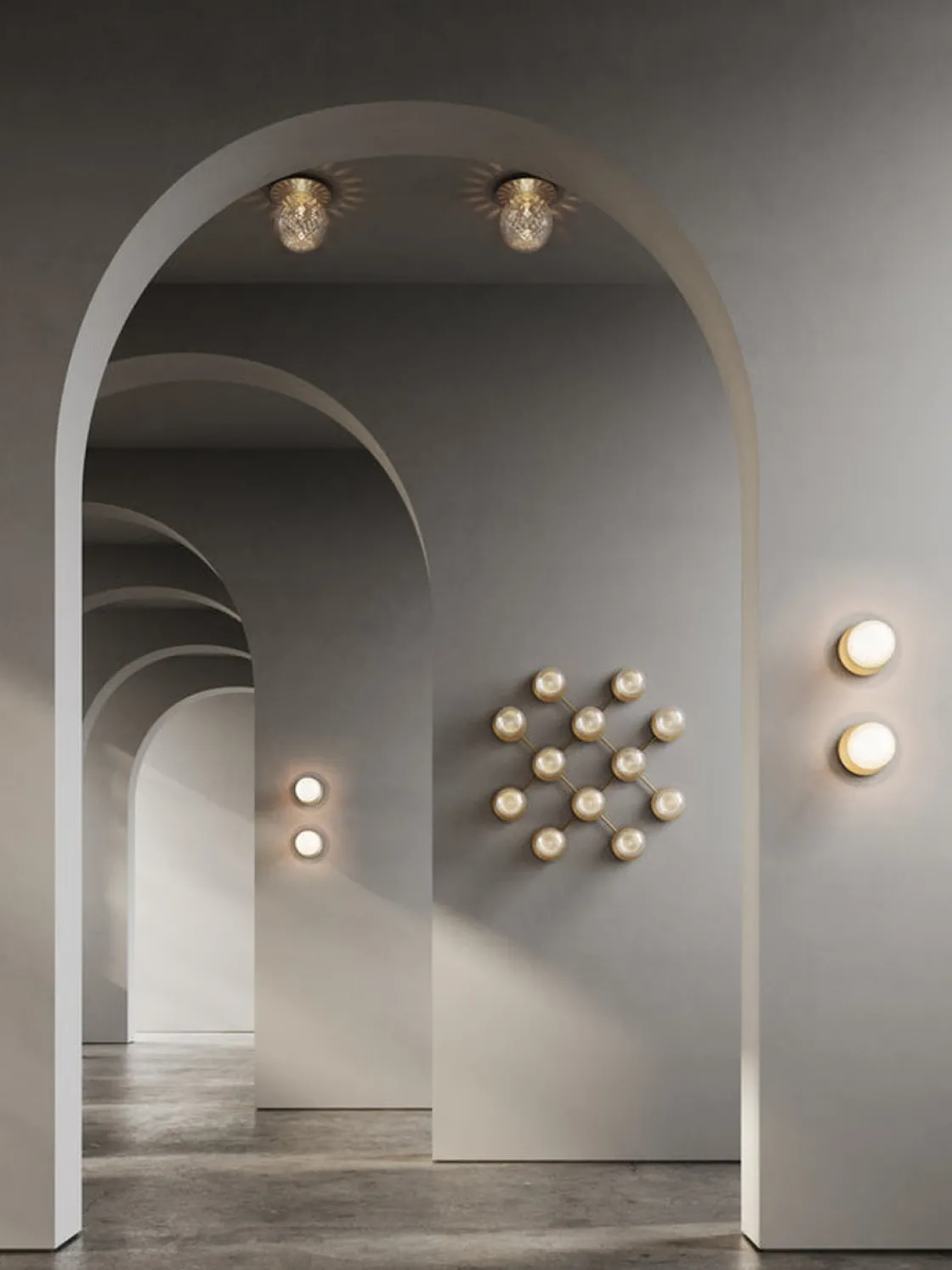 Nuura Baderomsbelysning Tak|Interiørlamper<Liila 1 vegglampe/taklampe - large - nordic gold / optikk