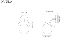 Nuura Utelamper - Klassiske Vegglamper|Baderomsbelysning Tak<Liila utendørslampe - svart/opal
