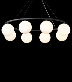 Nuura Kjøkkenbelysning Tak|Lysekroner<Miira 8 circular taklampe - Svart