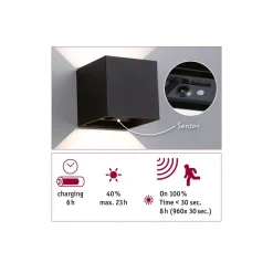 Paulmann Utelamper Med Opp/Ned Lys|Baderomsbelysning Vegg<Nyara oppladbar vegglampe opp/ned lys med sensor