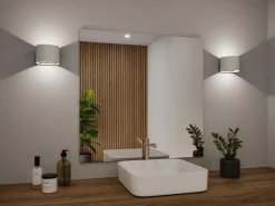 Paulmann Utelamper Med Opp/Ned Lys|Baderomsbelysning Vegg<Nyara rund oppladbar vegglampe opp/ned lys med sensor