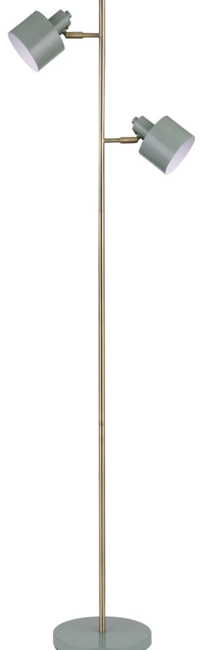 Dyberg Larsen Leselamper Gulv<Ocean gulvlampe 2-lys 160 cm - Oliven/Messingfarget