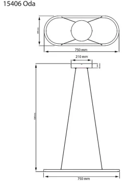Aneta Lighting Kjøkkenbelysning Tak|Takpendler<Oda takpendel oval 3000 Kelvin