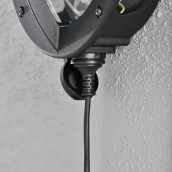 Konstsmide Utelamper - Veggskjold / Plafond<Oden vegglampe utendørs IP23 m/stikkontakt - Svart/klart glass