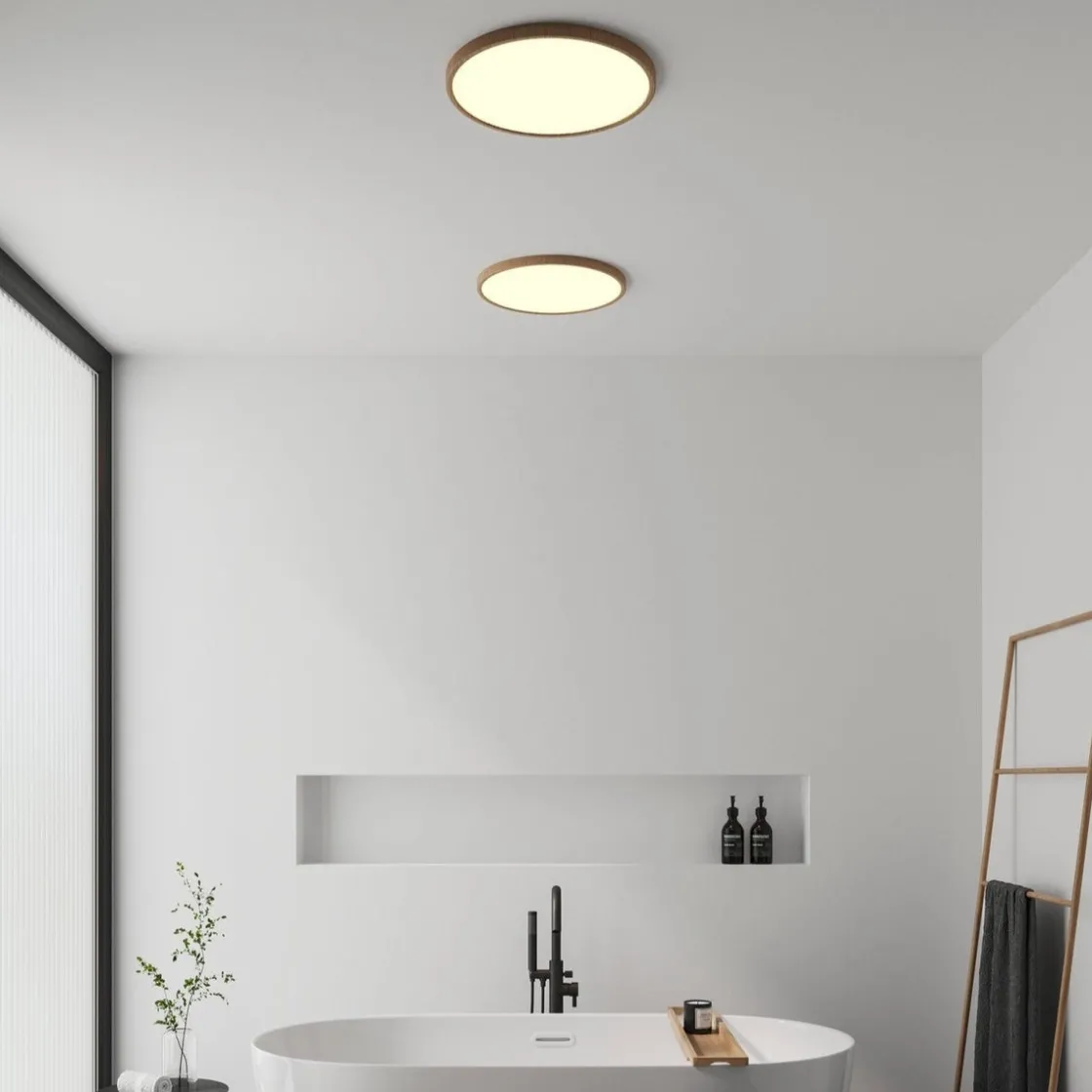 Nordlux Lightup-Pris|Baderomsbelysning Tak<Oja 42 taklampe IP54 2700K 24W Dimbar - Trefolie