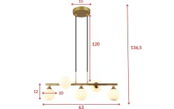 Venture Home Kjøkkenbelysning Tak|Takpendler<Orb takpendel 63 cm - Opal/Messingfarget