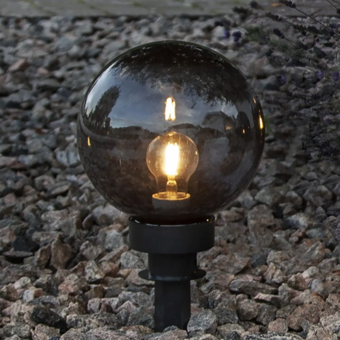 Star Trading Led-Baller Og Krukker<Orby dekorativ hagelampe 20 cm - Svart/Røykfarget