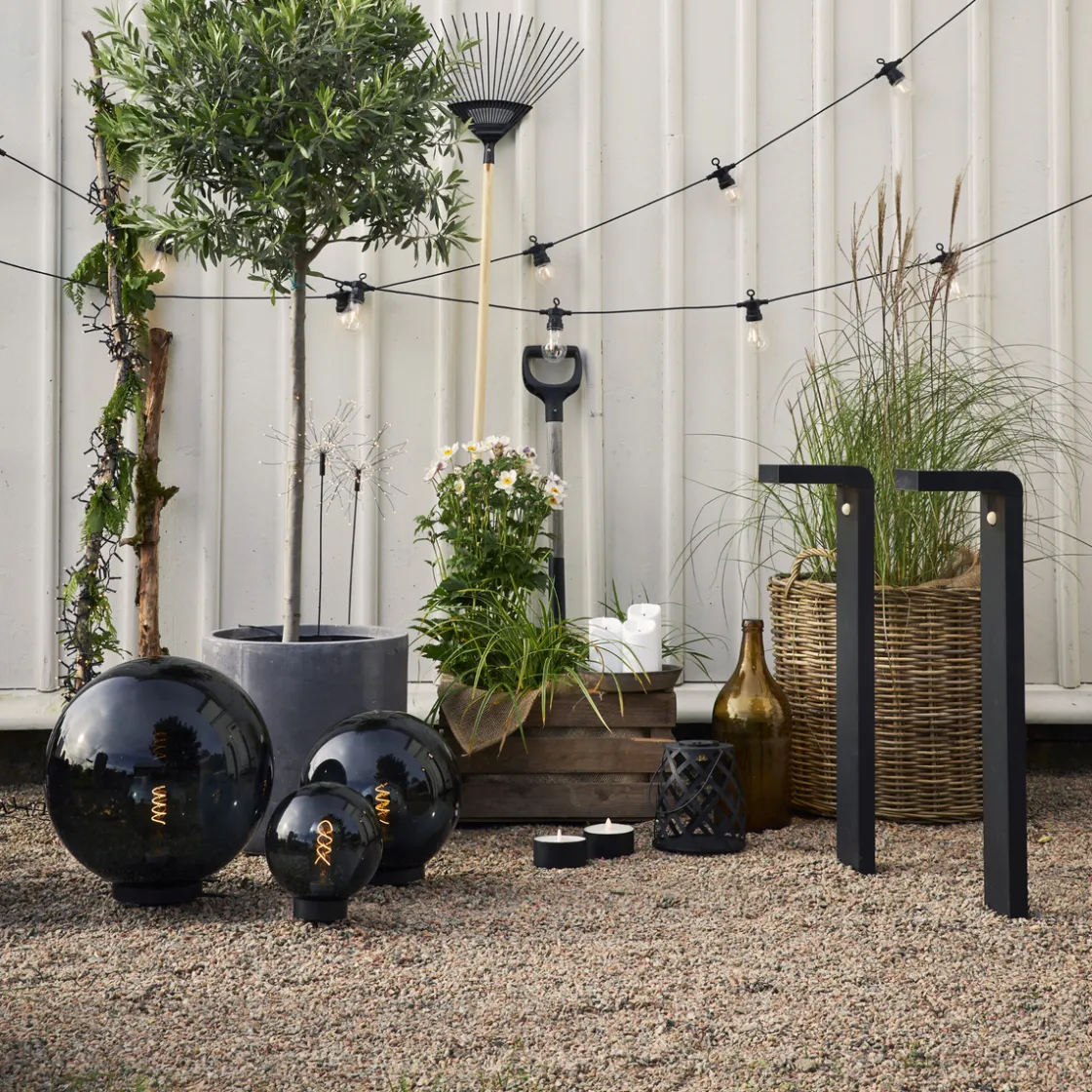 Star Trading Led-Baller Og Krukker<Orby dekorativ hagelampe 20 cm - Svart/Røykfarget