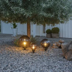 Star Trading Led-Baller Og Krukker<Orby dekorativ hagelampe 20 cm - Svart/Røykfarget