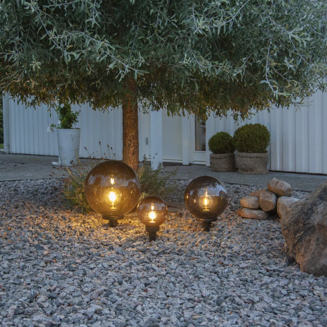 Star Trading Led-Baller Og Krukker<Orby dekorativ hagelampe 20 cm - Svart/Røykfarget