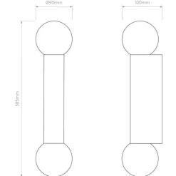 Astro Lighting Baderomsbelysning Vegg<Ortona Twin vegglampe IP44