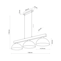 TK Lighting Kjøkkenbelysning Tak|Takpendler<Oslo takpendel 3-lys