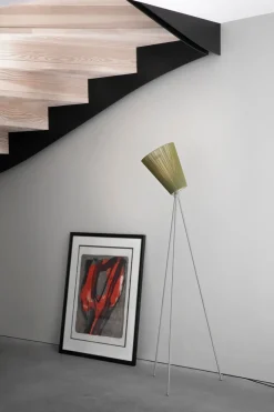 Northern Interiørlamper Gulv<Oslo Wood gulvlampe lysegrå med skjerm