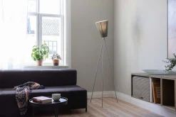 Northern Interiørlamper Gulv<Oslo Wood gulvlampe lysegrå med skjerm