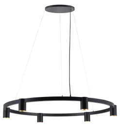 NorDesign Kjøkkenbelysning Tak|Takpendler<Oz K6 circular takpendel 90 cm - Svart/Gullfarget