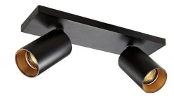 NorDesign Kjøkkenbelysning Tak|Spotter & Skinner<OZ K2 taklampe med 2 spotter - Svart/gull