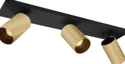 NorDesign Kjøkkenbelysning Tak|Spotter & Skinner<OZ K3 taklampe med 3 spotter - Svart/gull