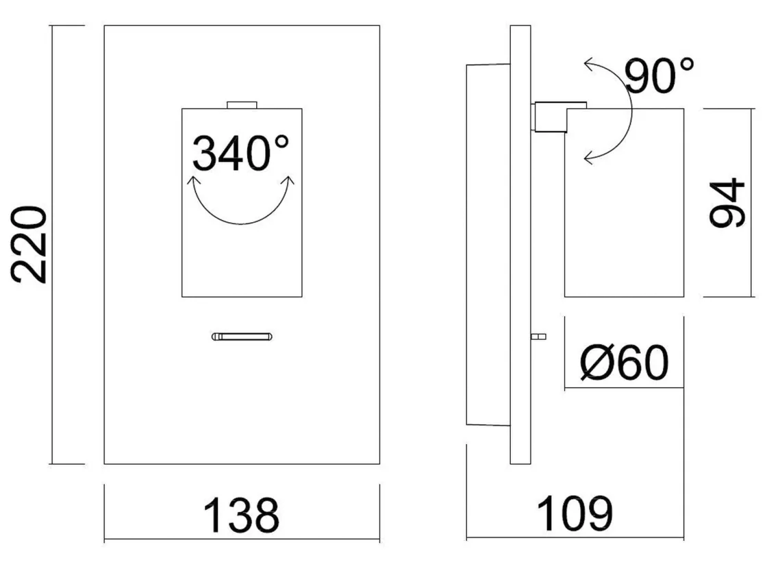 NorDesign Leselamper|Vegglamper Med Usb<Oz K1 vegglampe m/USB - /Svart