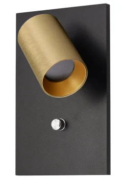 NorDesign Leselamper|Vegglamper Med Usb<Oz K1 vegglampe m/USB - Svart/Gullfarget