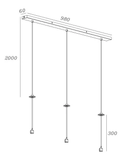 NorDesign Kjøkkenbelysning Tak|Takpendler<Oz mini K3 pendeloppheng uten tube