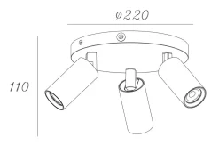 NorDesign Kjøkkenbelysning Tak|Taklamper / Takplafonder<Oz mini rund taklampe 3-lys GU10 mini