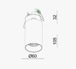 NorDesign Kjøkkenbelysning Tak|Spotter & Skinner<Oz Recessed downlight spot - signal Hvit/Svart