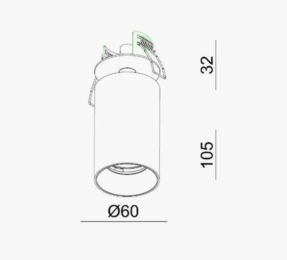 NorDesign Kjøkkenbelysning Tak|Spotter & Skinner<Oz Recessed downlight spot - signal Hvit/Svart