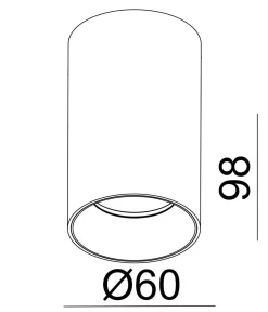 NorDesign Kjøkkenbelysning Tak|Vox Spotskinner<OZ tube utskiftbar - Matt satin