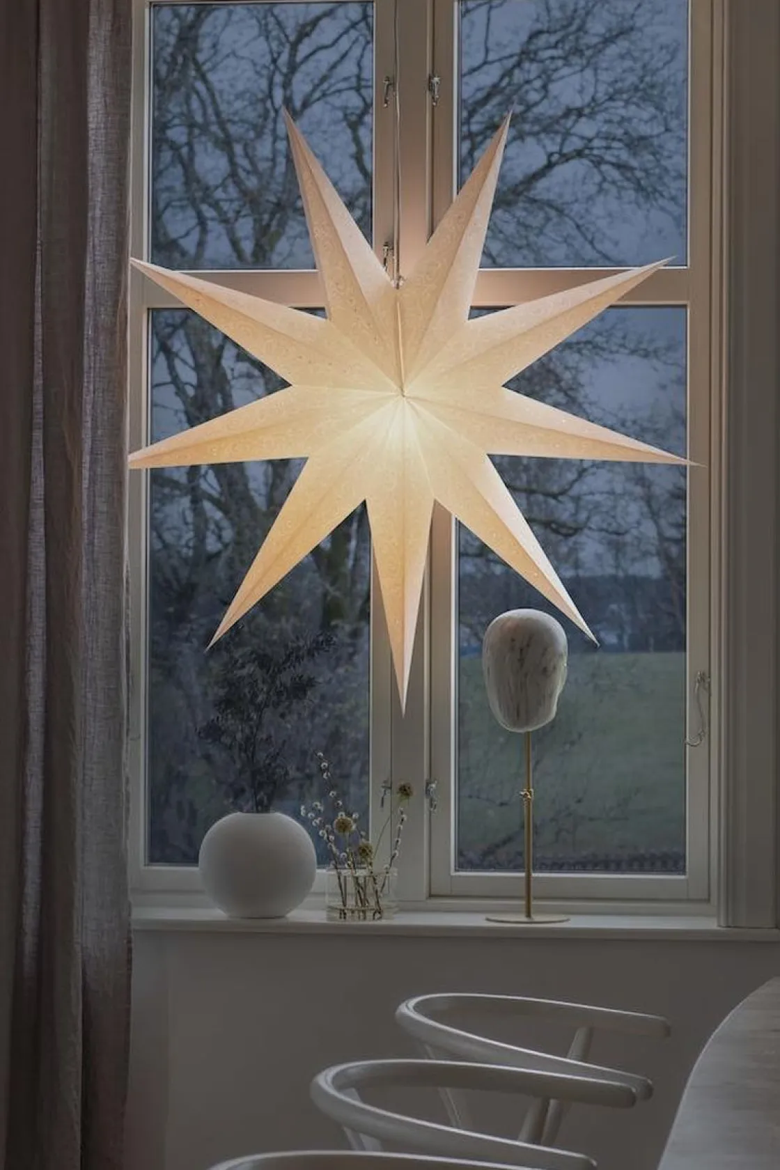 Konstsmide Adventsstjerner<Pappstjerne 115 cm 9 armet - Hvit