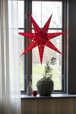 Konstsmide Adventsstjerner<Pappstjerne 78 cm - fløyel/Gull innside