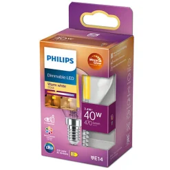 Philips Led-Pærer E14 Sokkel<E14 LED mignon 3,4 watt (40W) Warmglow - Dimbar