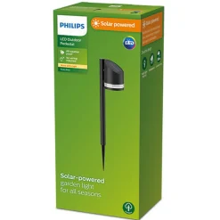 Philips Solcellebelysning|Pullert<Fyve hagelys 1,5W 2700 Kelvin IP44 solcelledrevet med dag/natt sensor