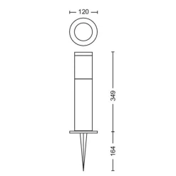 Philips Philips Gardenlink|Pullert<Gardenlink 34,9 cm pullert 2700K 6W IP44 ekstra enhet - Antrasitt - 12Volt