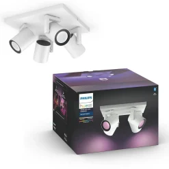 Philips Hue Kjøkkenbelysning Tak|Philips Hue<Argenta 4 lys spotlight white and colore ambiance