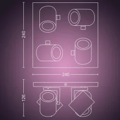 Philips Hue Kjøkkenbelysning Tak|Philips Hue<Argenta 4 lys spotlight white and colore ambiance