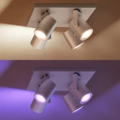 Philips Hue Kjøkkenbelysning Tak|Philips Hue<Argenta 4 lys spotlight white and colore ambiance
