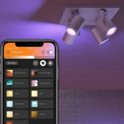 Philips Hue Kjøkkenbelysning Tak|Philips Hue<Argenta 4 lys spotlight white and colore ambiance