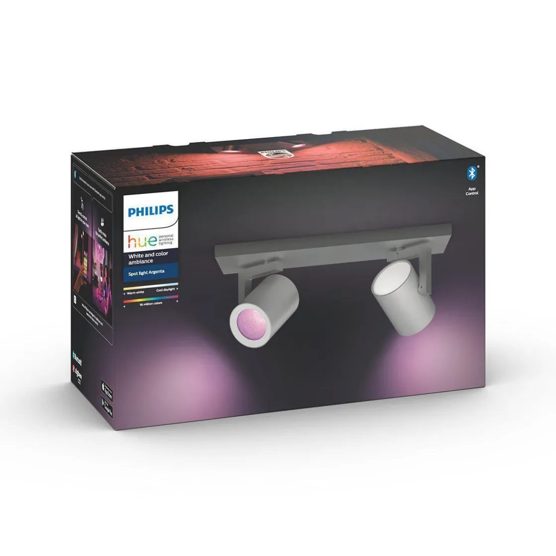 Philips Hue Kjøkkenbelysning Tak|Philips Hue<Argenta dobbel spotlight white and colore ambiance
