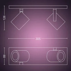 Philips Hue Kjøkkenbelysning Tak|Philips Hue<Argenta dobbel spotlight white and colore ambiance