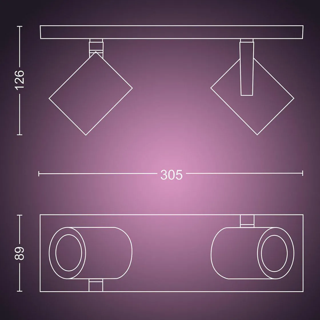 Philips Hue Kjøkkenbelysning Tak|Philips Hue<Argenta dobbel spotlight white and colore ambiance
