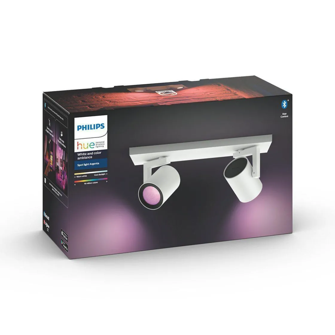 Philips Hue Kjøkkenbelysning Tak|Philips Hue<Argenta dobbel spotlight white and colore ambiance