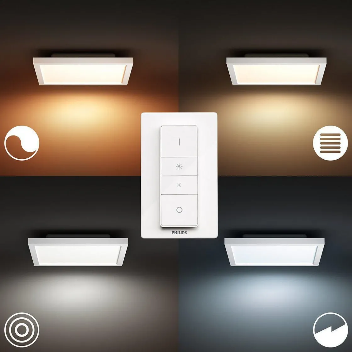 Philips Hue Kjøkkenbelysning Tak|Philips Hue<Aurelle square taklampe - White Ambiance