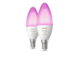 Philips Hue Led-Smartlyspærer|Led-Pærer E14 Sokkel<B39 E14 lyspære 4W 2200-6500K pluss farge - 2 pakning