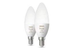 Philips Hue Led-Smartlyspærer|Led-Pærer E14 Sokkel<B39 E14 lyspære 4W 2200-6500K pluss farge - 2 pakning